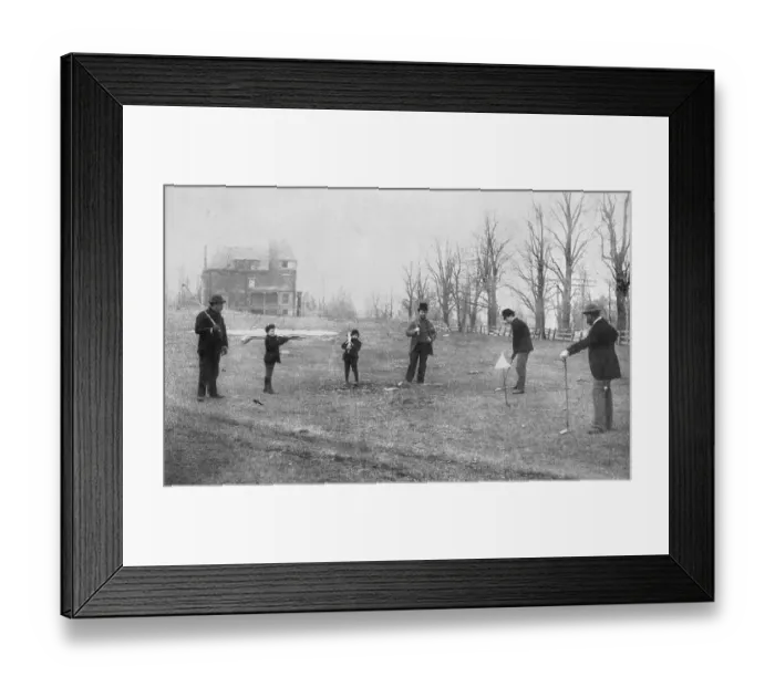 Framed Print : Golfers at St. Andrew's Golf Club in Yonkers