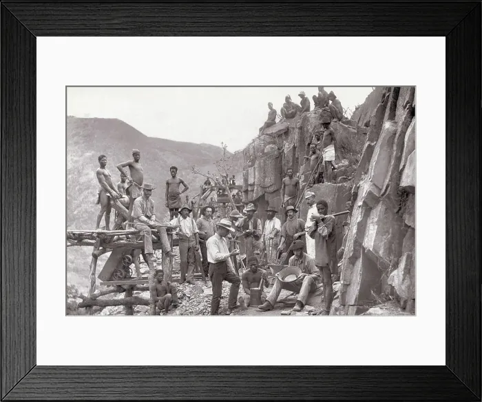 Framed Print : Miners Outside Gold Mine Framed Print : Miners Outside Gold Mine