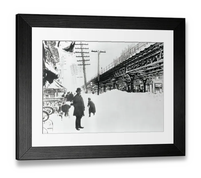 Framed Print : Pedestrians on Site of the Great Blizzard Framed Print : Pedestrians on Site of the Great Blizzard