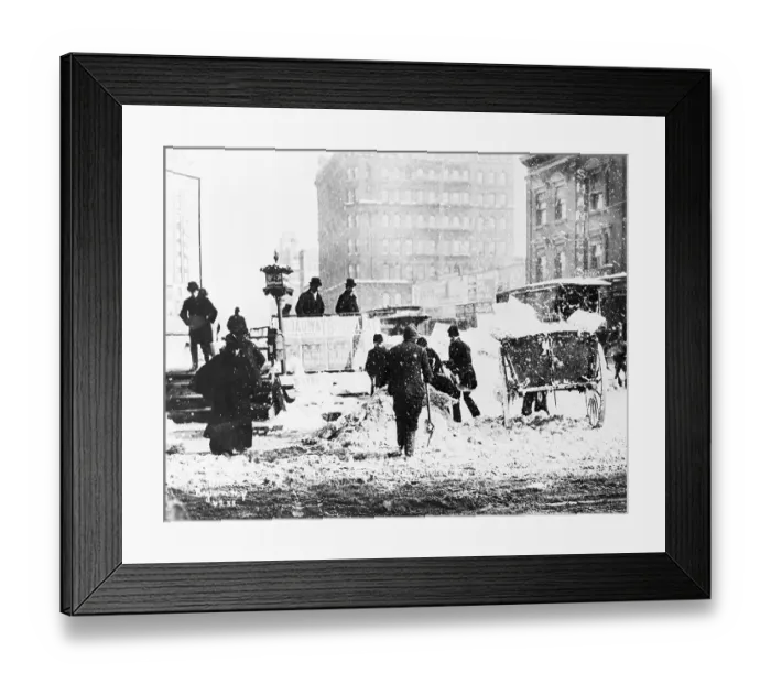 Framed Print : Work Crews Removing Snow from Times Square Framed Print : Work Crews Removing Snow from Times Square
