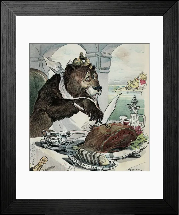 Framed Print : Political Cartoon Showing Conflict Between Russia and England Framed Print : Political Cartoon Showing Conflict Between Russia and England