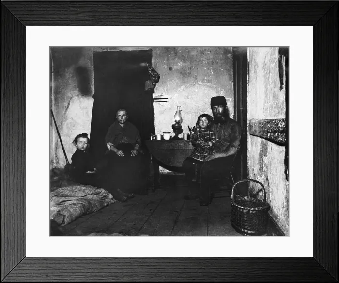 Framed Print : Poverty Stricken Family in New York's Lower East Side Framed Print : Poverty Stricken Family in New York's Lower East Side