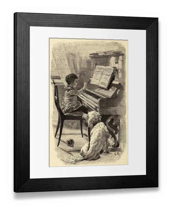 Framed Print : Boy Playing the Piano Framed Print : Boy Playing the Piano