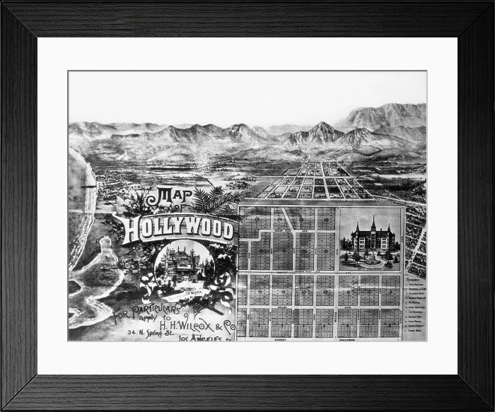 Framed Print : Early Map of Holllywood Framed Print : Early Map of Holllywood
