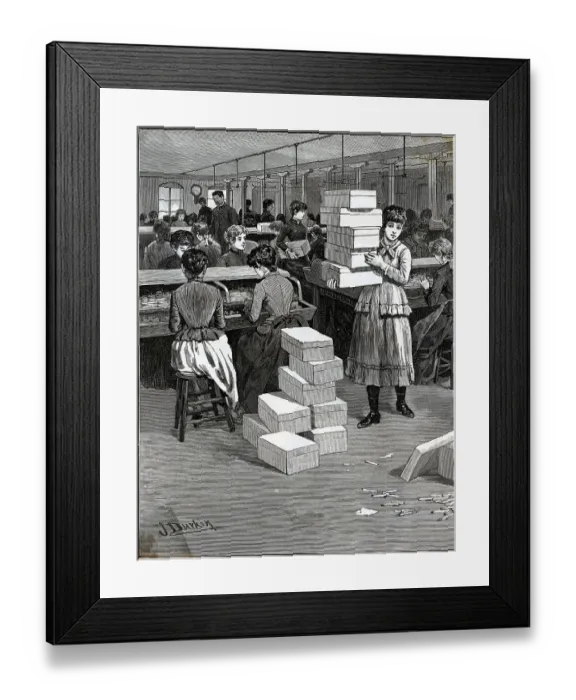 Framed Print : Girl Carrying Boxes; Cigarette Factory Framed Print : Girl Carrying Boxes; Cigarette Factory