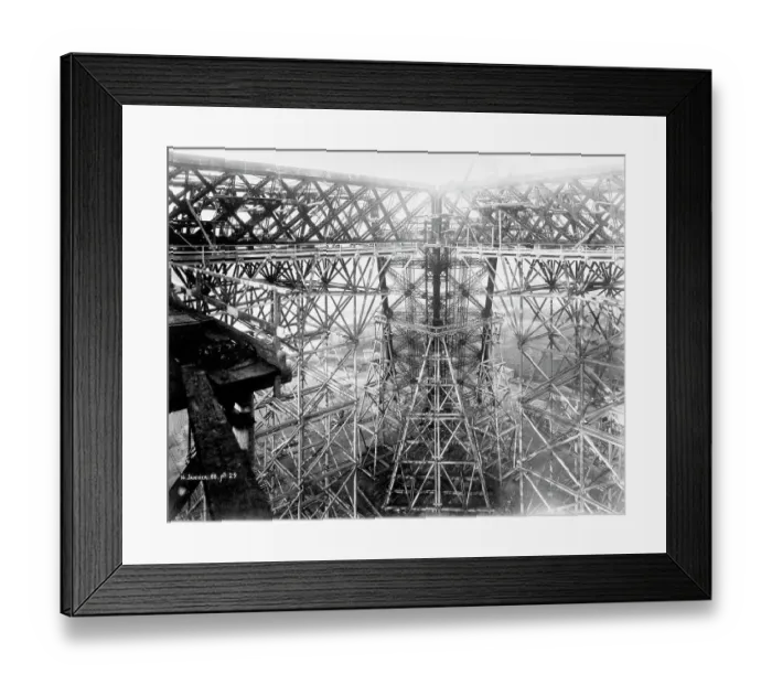 Framed Print : Construction Phase of Eiffel Tower