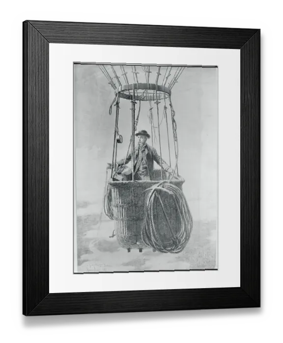 Framed Print : Balloonist Riding in Gondola Framed Print : Balloonist Riding in Gondola