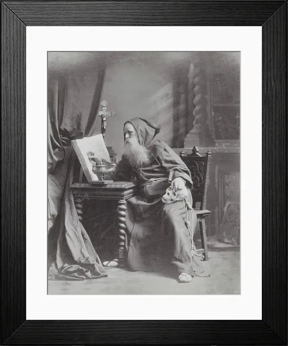 Framed Print : Elderly Magician Wearing Monks Attire