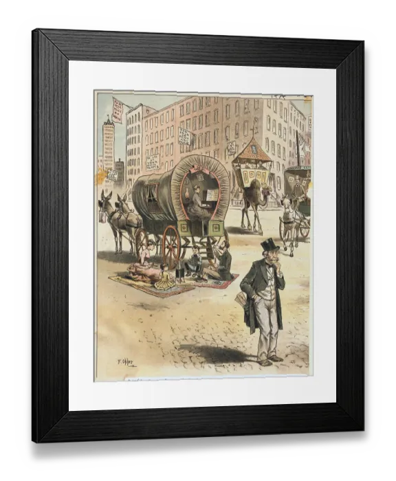 Framed Print : Baffled City Gentleman near Unusual Mobile Homes Framed Print : Baffled City Gentleman near Unusual Mobile Homes