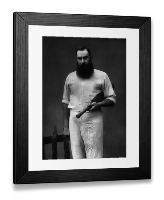 Framed Print : Cricket Player William G. Grace Holding Cricket Bat Framed Print : Cricket Player William G. Grace Holding Cricket Bat