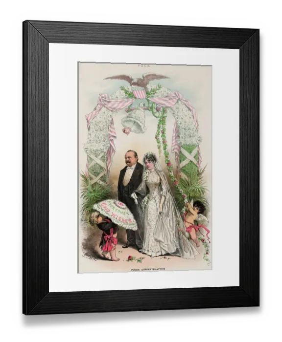 Framed Print : Cartoon on President Grover Cleveland's Political Marriage Framed Print : Cartoon on President Grover Cleveland's Political Marriage