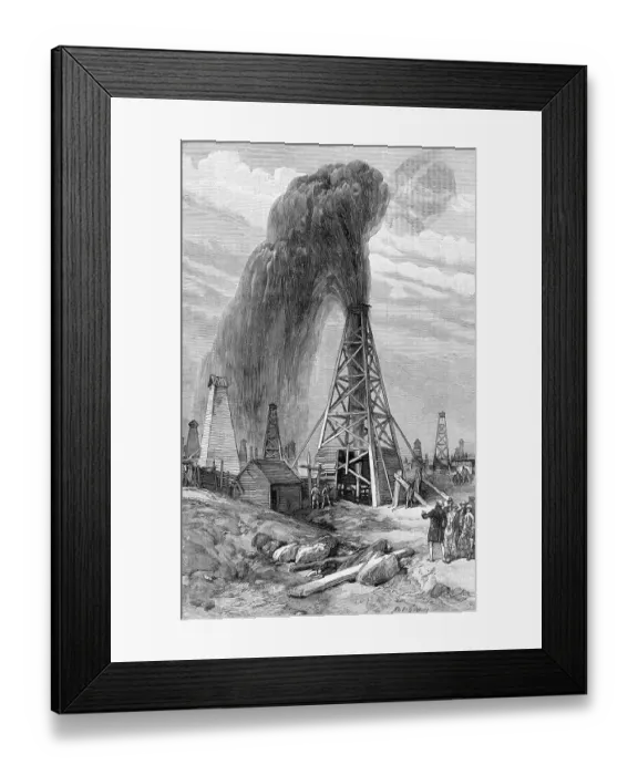 Framed Print : Fountain Of Petroleum Oil; Site Framed Print : Fountain Of Petroleum Oil; Site