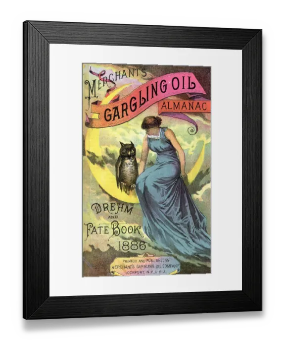 Framed Print : Print Ad For Gargling Oil Almanac Framed Print : Print Ad For Gargling Oil Almanac