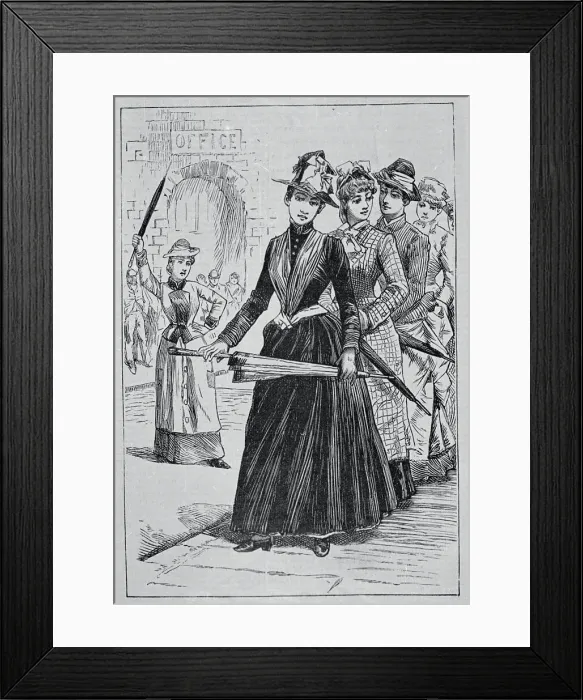 Framed Print : Women Marching the Picket Line Framed Print : Women Marching the Picket Line