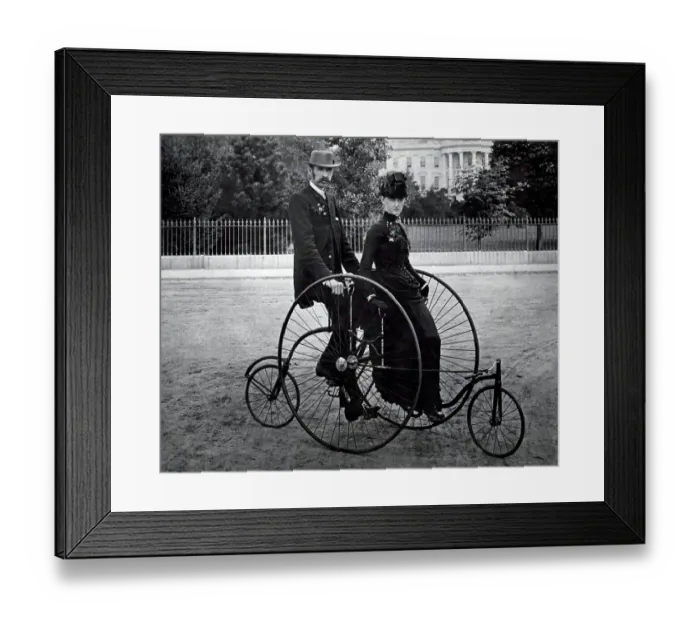 Framed Print : Two Adults On Bicycle Framed Print : Two Adults On Bicycle