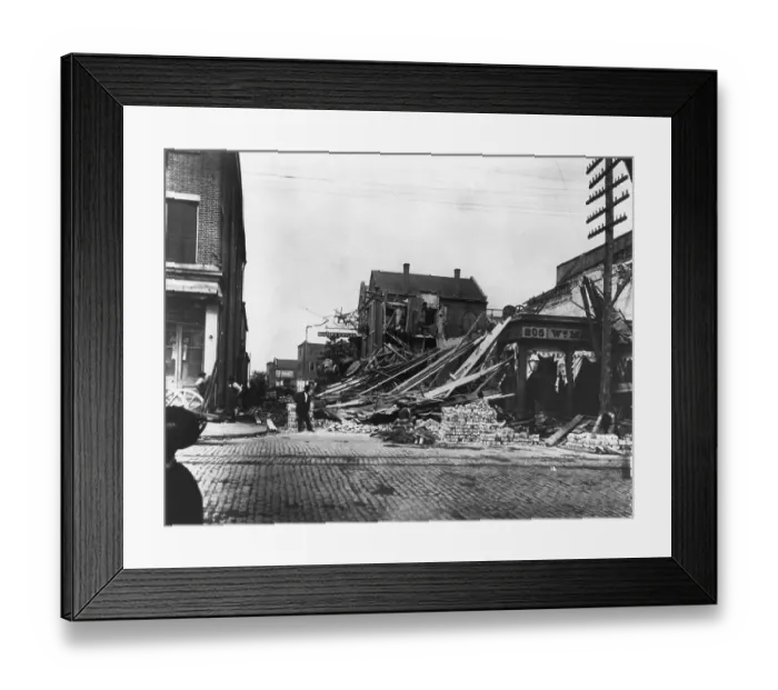 Framed Print : Earthquake-Damaged Homes Framed Print : Earthquake-Damaged Homes