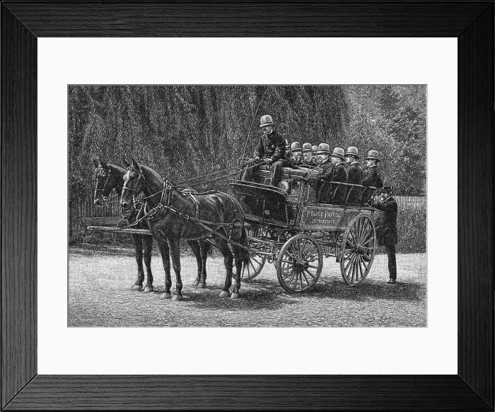 Framed Print : Horse Drawn Police Wagon Framed Print : Horse Drawn Police Wagon