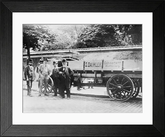 Framed Print : Gottlieb Daimler Posing with Others at Truck Framed Print : Gottlieb Daimler Posing with Others at Truck