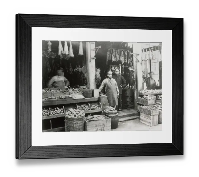 Framed Print : Chinese Butcher & Grocery Store Framed Print : Chinese Butcher & Grocery Store