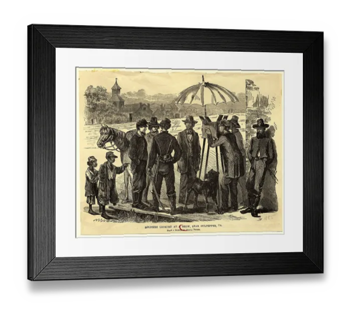 Framed Print : Soldiers Watching a Photographic Show Framed Print : Soldiers Watching a Photographic Show