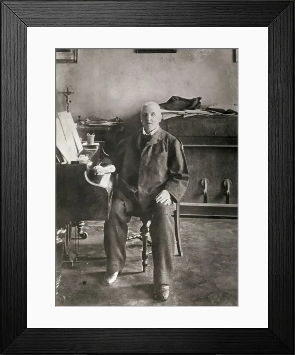 Framed Print : Composer Anton Bruckner by Grand Piano Framed Print : Composer Anton Bruckner by Grand Piano