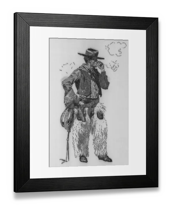 Framed Print : Cowboy. Western cowboy in full regalia Framed Print : Cowboy. Western cowboy in full regalia