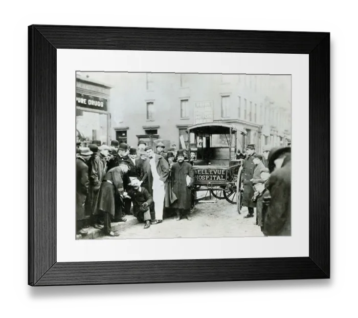Framed Print : Ambulance Idling by Crowd Framed Print : Ambulance Idling by Crowd