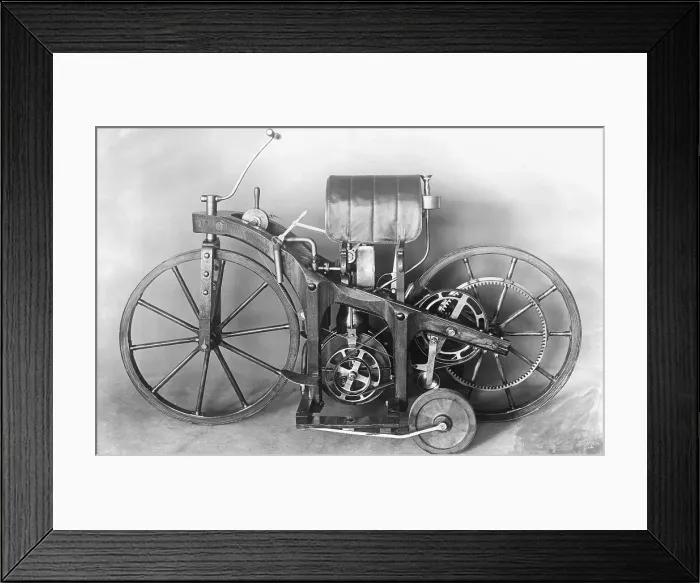 Framed Print : First Motorcycle Constructed by Daimler Framed Print : First Motorcycle Constructed by Daimler