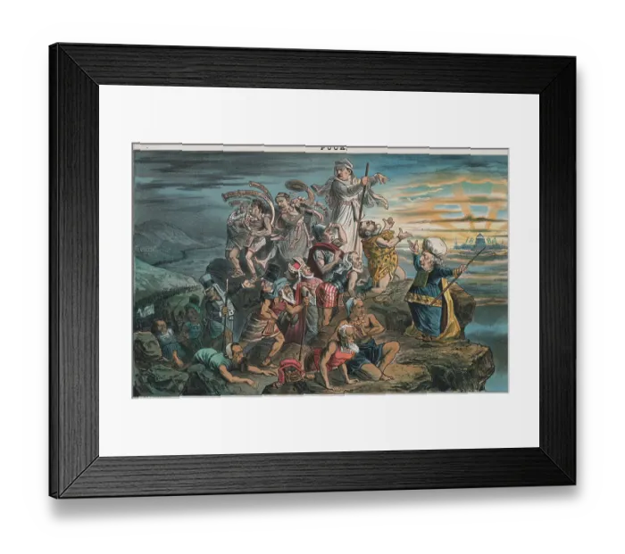 Framed Print : Cartoon Depicting Grover Cleveland's Campaign Tactics to Capital Framed Print : Cartoon Depicting Grover Cleveland's Campaign Tactics to Capital