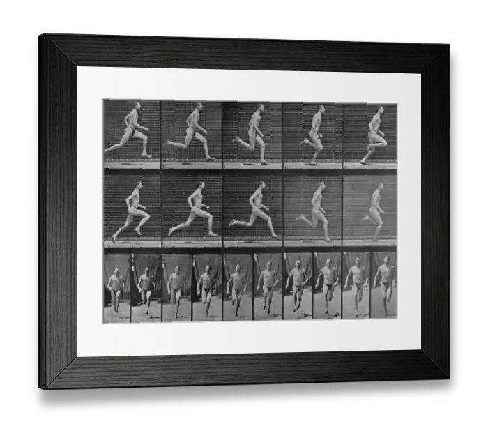 Framed Print : Figure in Different Running Positions Framed Print : Figure in Different Running Positions