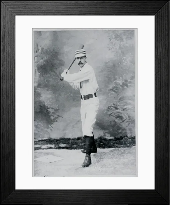 Framed Print : Portrait of Bob Ferguson Batting Framed Print : Portrait of Bob Ferguson Batting