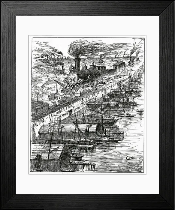 Framed Print : Train Passing Through Jersey City Framed Print : Train Passing Through Jersey City
