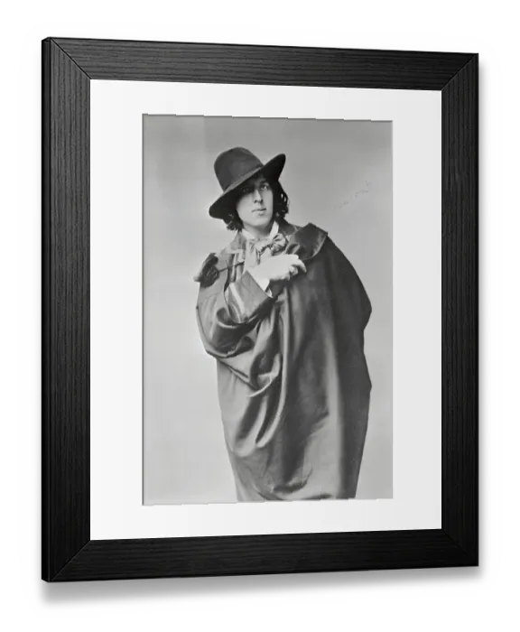Framed Print : Oscar Wilde in Cape and Hat Framed Print : Oscar Wilde in Cape and Hat
