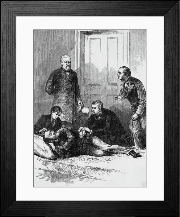 Framed Print : Doctor Tending to James Garfield After Shooting Framed Print : Doctor Tending to James Garfield After Shooting