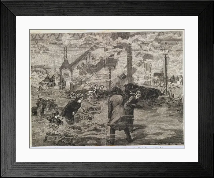 Framed Print : New York Citizens Braving Wind Torn Street Framed Print : New York Citizens Braving Wind Torn Street