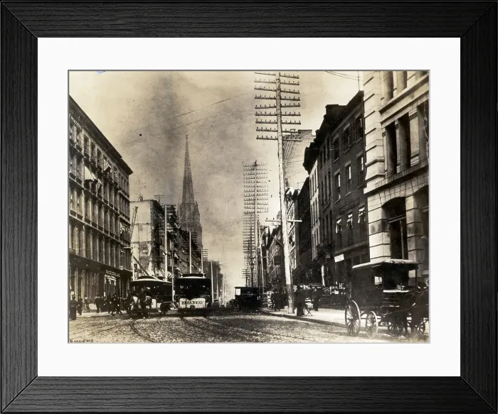 Framed Print : Lower Broadway Looking Uptown
