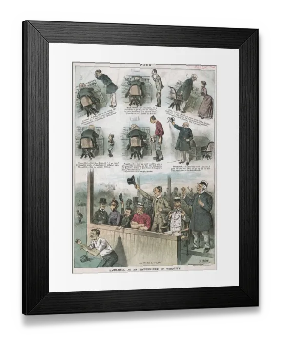 Framed Print : Humorous Collage of Deceitful Employees Asking to Leave for Baseball Game Framed Print : Humorous Collage of Deceitful Employees Asking to Leave for Baseball Game