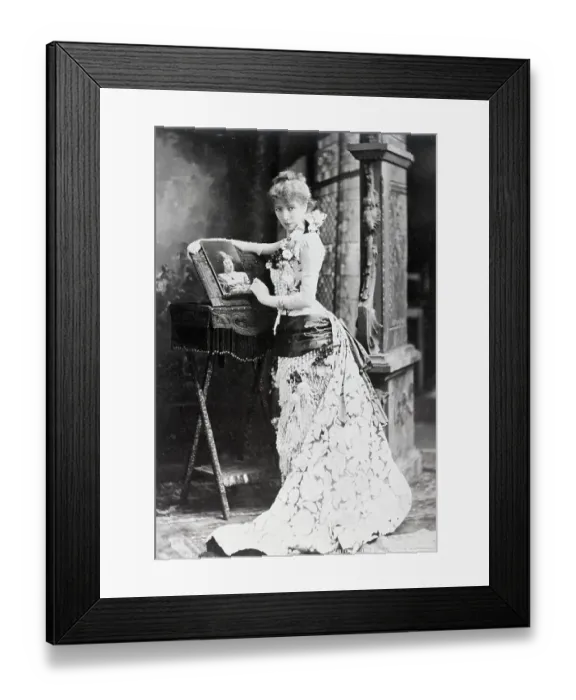 Framed Print : Sarah Bernhardt Wearing Elaborate Dress Framed Print : Sarah Bernhardt Wearing Elaborate Dress
