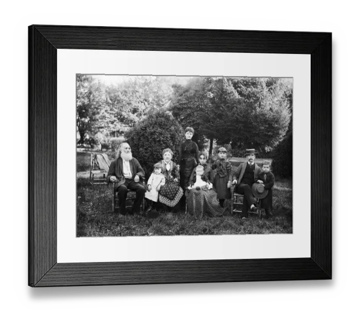 Framed Print : Three Generations of Family in Garden Framed Print : Three Generations of Family in Garden