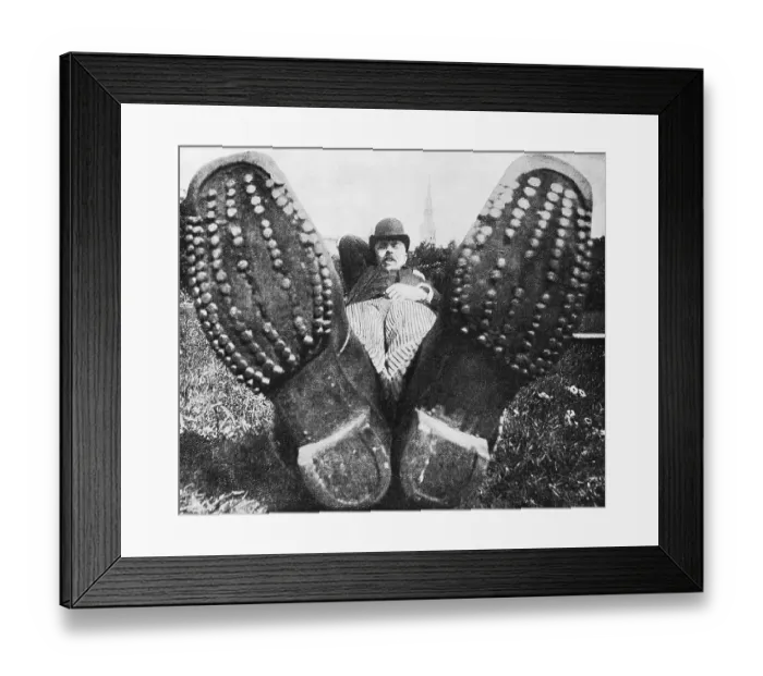 Framed Print : View from the Bottom of a Man's Shoes