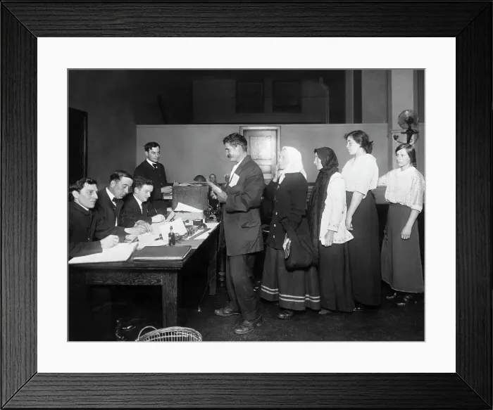 Framed Print : New Arrivals Line Up For Paper Signing Framed Print : New Arrivals Line Up For Paper Signing