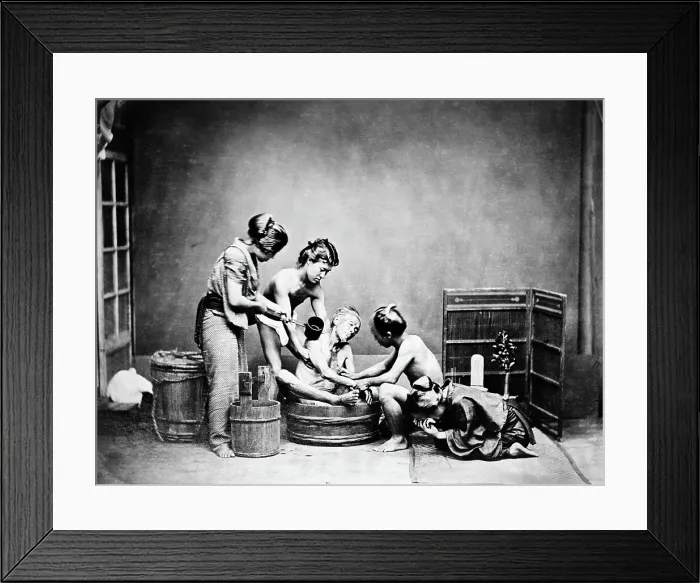 Framed Print : Family Washing Corpse for Burial Framed Print : Family Washing Corpse for Burial
