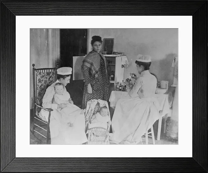 Framed Print : Nurses Caring for Children in Hospital Framed Print : Nurses Caring for Children in Hospital