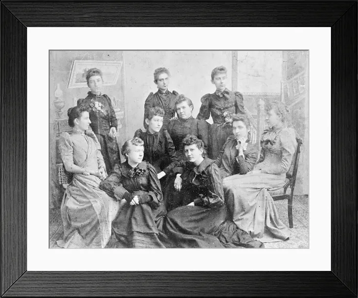 Framed Print : Group of Women Posing in Dresses Framed Print : Group of Women Posing in Dresses