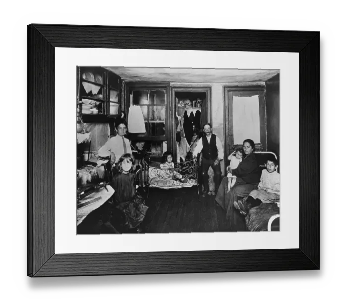 Framed Print : Poor Family in Room of Tenement Apartment Framed Print : Poor Family in Room of Tenement Apartment