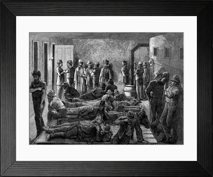 Framed Print : Engraving Of Tramps Being Vaccinated