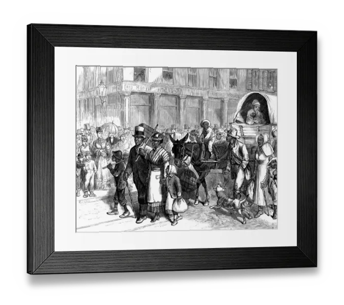 Framed Print : Blacks Walk Street; Procession;Engraving Framed Print : Blacks Walk Street; Procession;Engraving