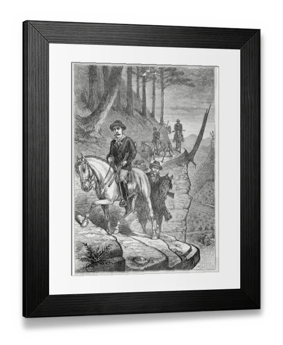 Framed Print : US Marshals Following Mountain Trail