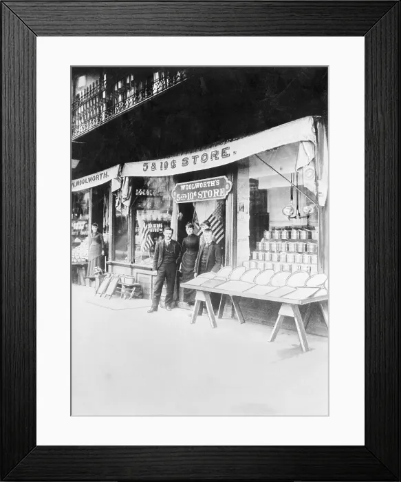 Framed Print : Shopkeepers Stand Outside Of Woolworth'S Framed Print : Shopkeepers Stand Outside Of Woolworth'S