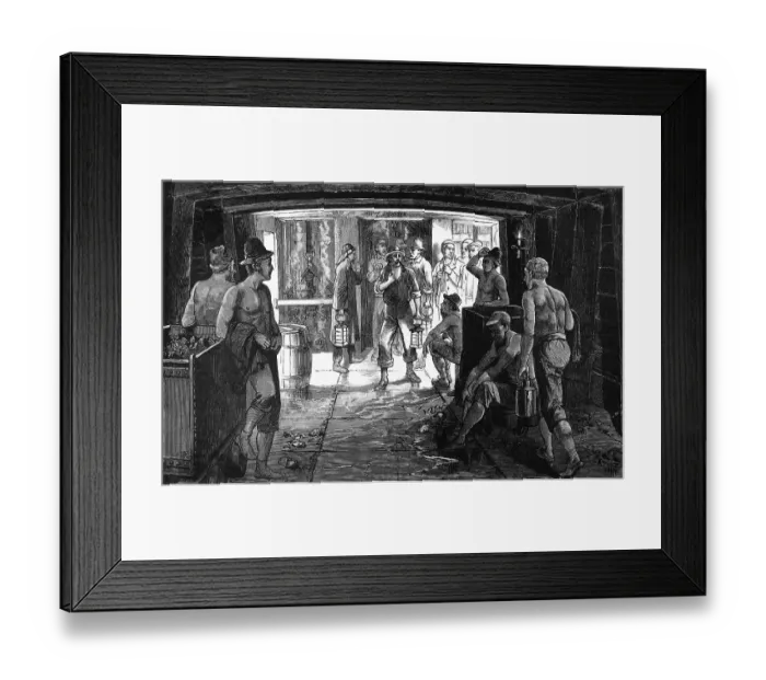 Framed Print : Miners in Consolidated Virginia Silver Mine